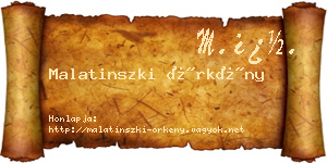Malatinszki Örkény névjegykártya